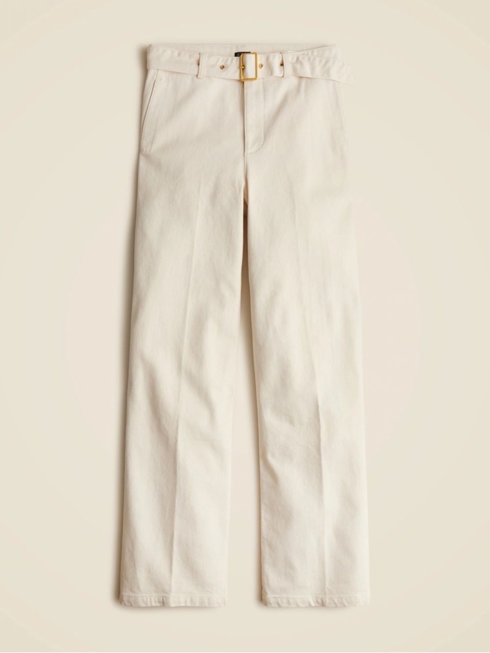 J. Crew Belted Mid-rise Wide-leg Jean In Ecru Wash